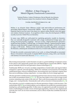 Mofasa: A Step Change in Metal-Organic Framework Generation