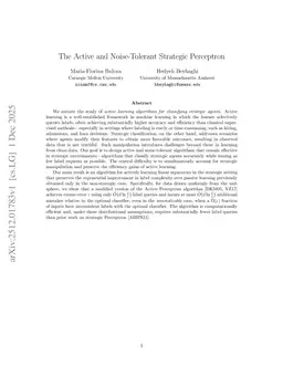 The Active and Noise-Tolerant Strategic Perceptron