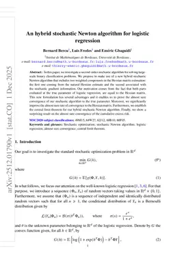 An hybrid stochastic Newton algorithm for logistic regression