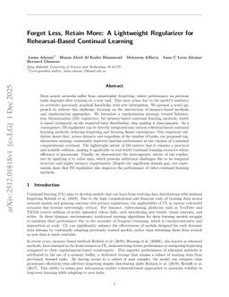 Forget Less, Retain More: A Lightweight Regularizer for Rehearsal-Based Continual Learning