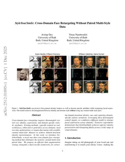 StyleYourSmile: Cross-Domain Face Retargeting Without Paired Multi-Style Data