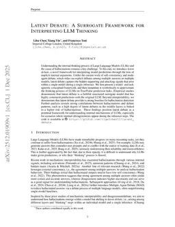 Latent Debate: A Surrogate Framework for Interpreting LLM Thinking