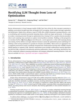 Rectifying LLM Thought from Lens of Optimization