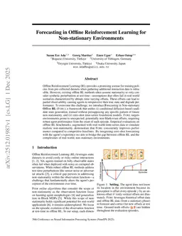 Forecasting in Offline Reinforcement Learning for Non-stationary Environments