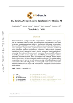 PAI-Bench: A Comprehensive Benchmark For Physical AI