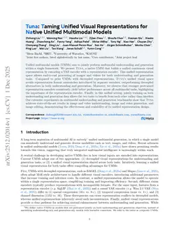 TUNA: Taming Unified Visual Representations for Native Unified Multimodal Models