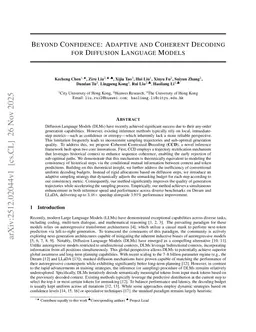 Beyond Confidence: Adaptive and Coherent Decoding for Diffusion Language Models