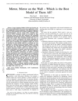 Mirror, Mirror on the Wall -- Which is the Best Model of Them All?