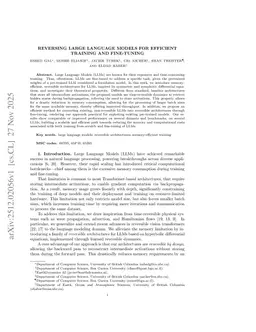 Reversing Large Language Models for Efficient Training and Fine-Tuning