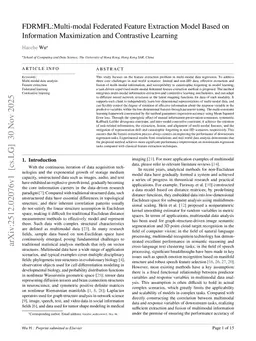FDRMFL:Multi-modal Federated Feature Extraction Model Based on Information Maximization and Contrastive Learning