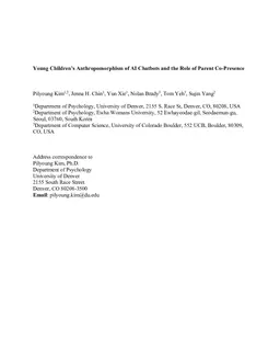 Young children's anthropomorphism of an AI chatbot: Brain activation and the role of parent co-presence