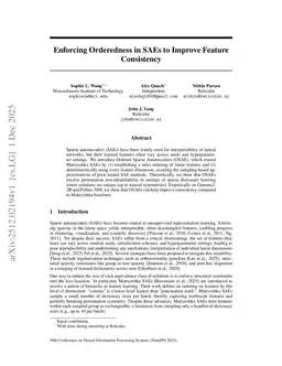 Enforcing Orderedness to Improve Feature Consistency