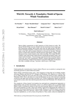 WhAM: Towards A Translative Model of Sperm Whale Vocalization