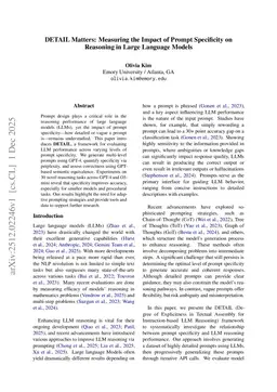 DETAIL Matters: Measuring the Impact of Prompt Specificity on Reasoning in Large Language Models
