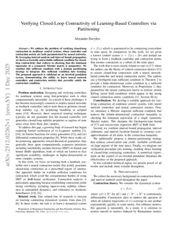 Verifying Closed-Loop Contractivity of Learning-Based Controllers via Partitioning