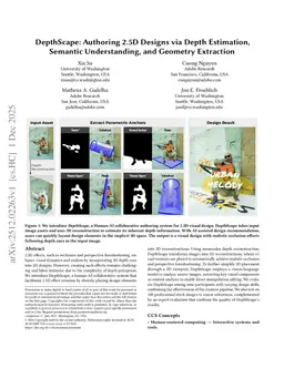 DepthScape: Authoring 2.5D Designs via Depth Estimation, Semantic Understanding, and Geometry Extraction