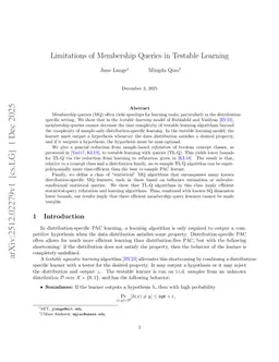 Limitations of Membership Queries in Testable Learning