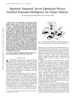 Quantum Vanguard: Server Optimized Privacy Fortified Federated Intelligence for Future Vehicles