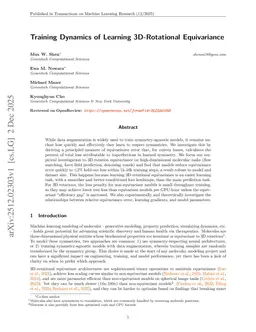 Training Dynamics of Learning 3D-Rotational Equivariance