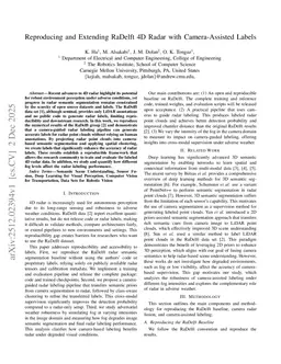 Reproducing and Extending RaDelft 4D Radar with Camera-Assisted Labels