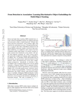 From Detection to Association: Learning Discriminative Object Embeddings for Multi-Object Tracking