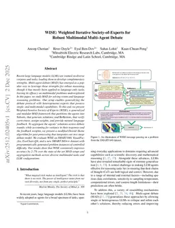 WISE: Weighted Iterative Society-of-Experts for Robust Multimodal Multi-Agent Debate