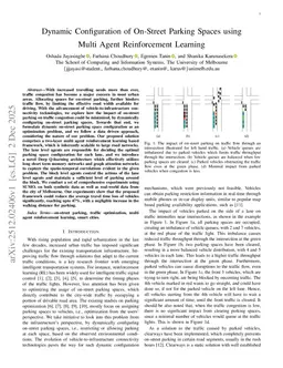 Dynamic Configuration of On-Street Parking Spaces using Multi Agent Reinforcement Learning