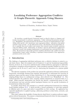 Localizing Preference Aggregation Conflicts: A Graph-Theoretic Approach Using Sheaves