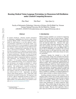 Boosting Medical Vision-Language Pretraining via Momentum Self-Distillation under Limited Computing Resources