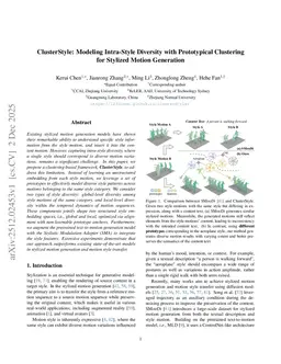 ClusterStyle: Modeling Intra-Style Diversity with Prototypical Clustering for Stylized Motion Generation