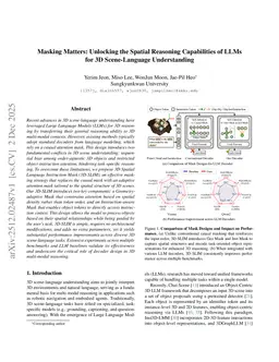 Masking Matters: Unlocking the Spatial Reasoning Capabilities of LLMs for 3D Scene-Language Understanding