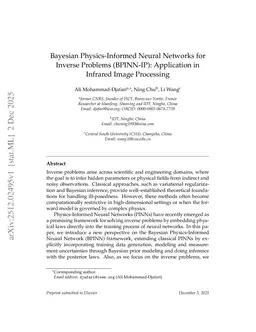 Bayesian Physics-Informed Neural Networks for Inverse Problems (BPINN-IP): Application in Infrared Image Processing