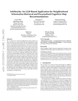AskNearby: An LLM-Based Application for Neighborhood Information Retrieval and Personalized Cognitive-Map Recommendations