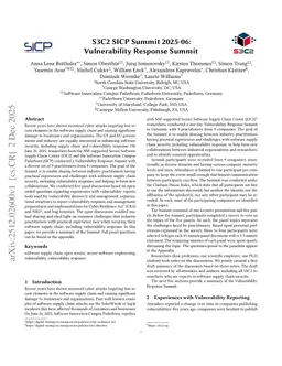 S3C2 SICP Summit 2025-06: Vulnerability Response Summit