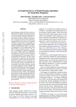 An Empirical Survey of Model Merging Algorithms for Social Bias Mitigation