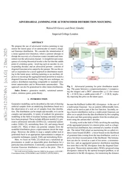 Adversarial Jamming for Autoencoder Distribution Matching