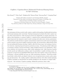 CogDrive: Cognition-Driven Multimodal Prediction-Planning Fusion for Safe Autonomy