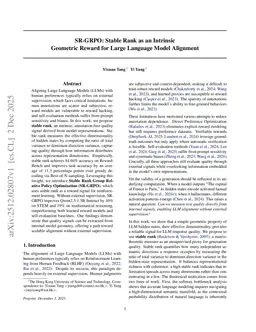 SR-GRPO: Stable Rank as an Intrinsic Geometric Reward for Large Language Model Alignment