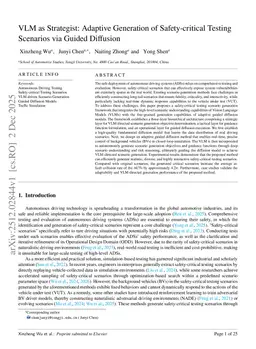 VLM as Strategist: Adaptive Generation of Safety-critical Testing Scenarios via Guided Diffusion