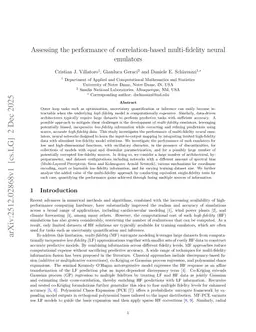 Assessing the performance of correlation-based multi-fidelity neural emulators