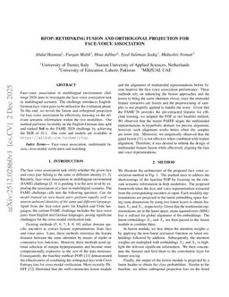 RFOP: Rethinking Fusion and Orthogonal Projection for Face-Voice Association
