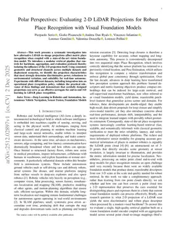 Polar Perspectives: Evaluating 2-D LiDAR Projections for Robust Place Recognition with Visual Foundation Models