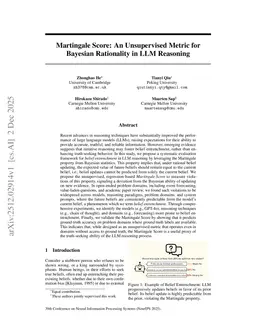 Martingale Score: An Unsupervised Metric for Bayesian Rationality in LLM Reasoning