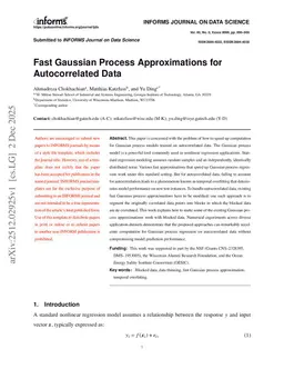 Fast Gaussian Process Approximations for Autocorrelated Data