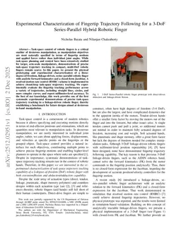 Experimental Characterization of Fingertip Trajectory following for a 3-DoF Series-Parallel Hybrid Robotic Finger