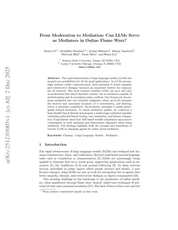 From Moderation to Mediation: Can LLMs Serve as Mediators in Online Flame Wars?