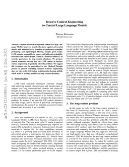 Invasive Context Engineering to Control Large Language Models