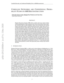 Unrolled Networks are Conditional Probability Flows in MRI Reconstruction