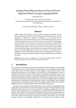 Entropy-Based Measurement of Value Drift and Alignment Work in Large Language Models