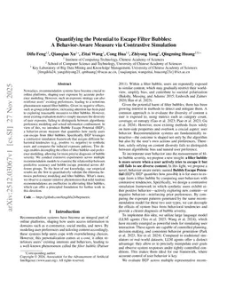 Quantifying the Potential to Escape Filter Bubbles: A Behavior-Aware Measure via Contrastive Simulation
